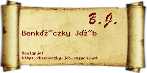Benkóczky Jób névjegykártya