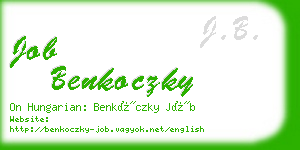 job benkoczky business card